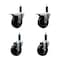 Service Caster 4'' Soft Rubber Swivel 1'' Expanding Stem Caster Set 2 Total Lock Brakes, 4PK SCC-EXTTL20S414-SRS-2-S-2-1 - alternate 1